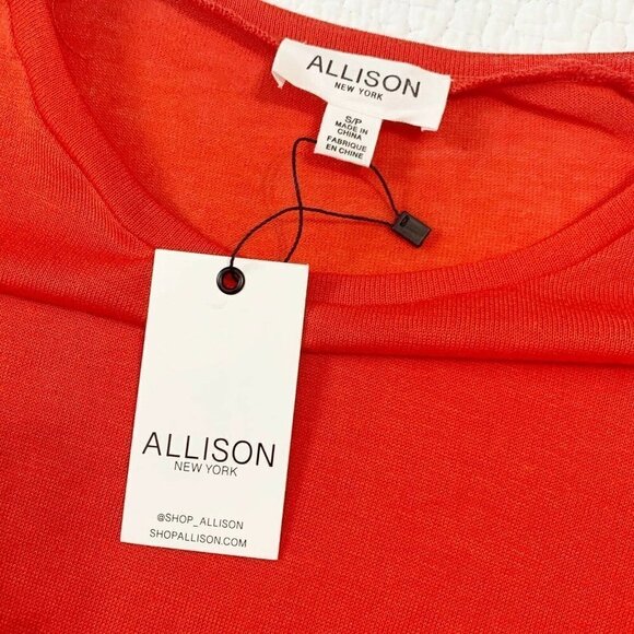 ALLISON New York Orange Ruffle Tee NEW! - Picture 4 of 6